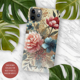Case-Mate iPhone Case Peinture botanique d'art fin de roses chic classiq