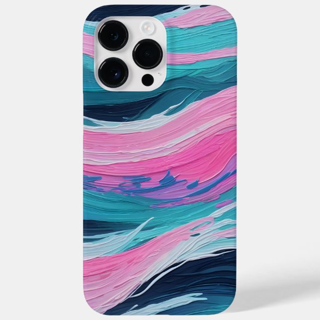 Coques Case-Mate iPhone Peinture Brush Stroke Abstrait Ocean Waves Neon Co (Verso)