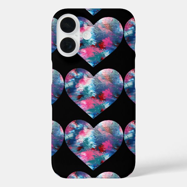 Coques Case-Mate iPhone Peinture cardiaque multicolore sur bois (Verso)