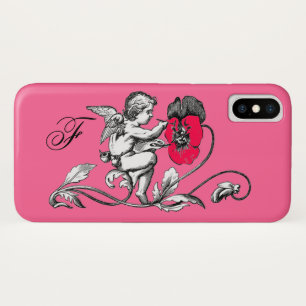 ETUI iPhone Case-Mate PEINTURE D'ANGE UNE FLEURS ROSE, MONOGRAMME