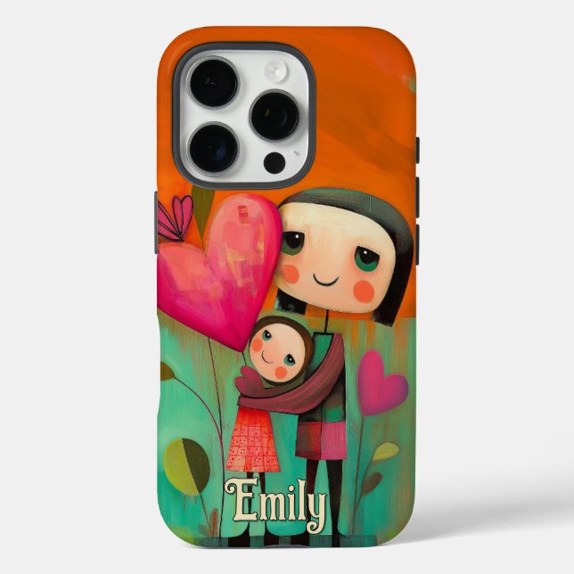 Coques Case-Mate iPhone Peinture de charme pour mère et fille (Verso)