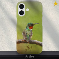 Peinture de colibri à thème rubis Nom personnalisé