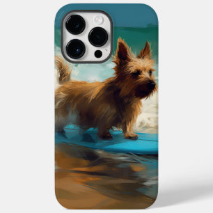 Coque Pour Pour iPhone 14 Pro Max Peinture de surf de plage de Terrier Australien