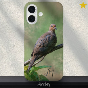 Coques iPhone 16 Peinture d'oiseaux de colombe en deuil Nom personn