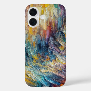 Coques iPhone 16 Peinture épaisse texture Abstraite