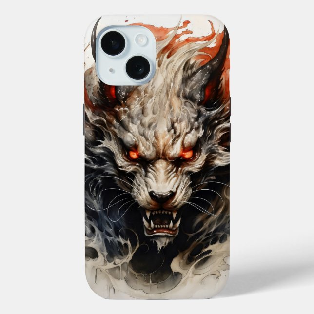 Coques Case-Mate iPhone Peinture Hellish Beast Enk (Verso)