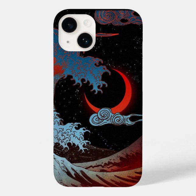 Coques Case-Mate iPhone peinture japonaise art, mer la nuit (Verso)