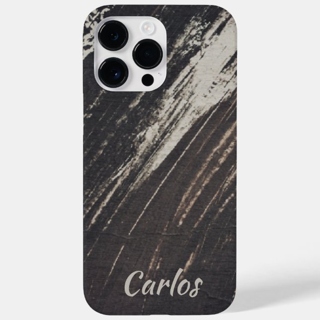 Coques Case-Mate iPhone Peinture Masculine et moderne noir et beige (Verso)