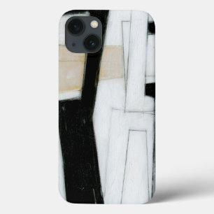 iPhone 13 Case Peinture noire et blanche abstraite