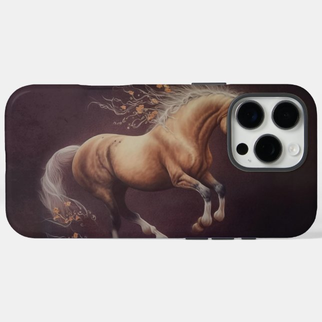 Coques Case-Mate iPhone Peinture Pastel D'Un Cheval De Course (Verso (horizontal))