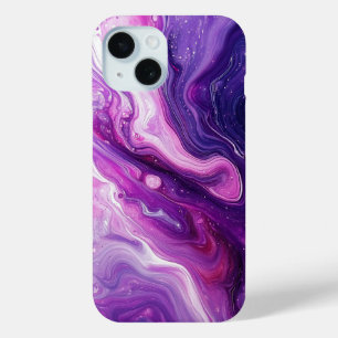 Coque Pour iPhone 15 Peinture pourpre pour liquide Abstrait esthétique