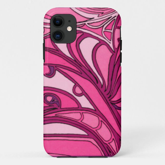 Coques Case-Mate iPhone Peinture rose abstraite de panneau (Dos)