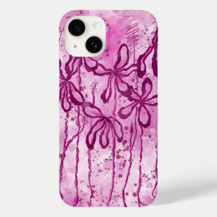 Coque Pour iPhone 14 Peinture rose Splatter & Lys