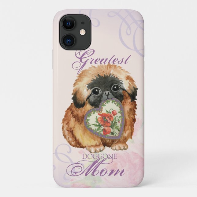 Coques Case-Mate iPhone Pekingese Heart Maman (Dos)