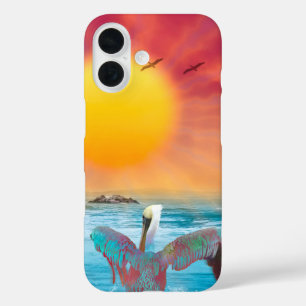 Coques iPhone 16 Pélicans Brown SOLEILLÉS PELICANS