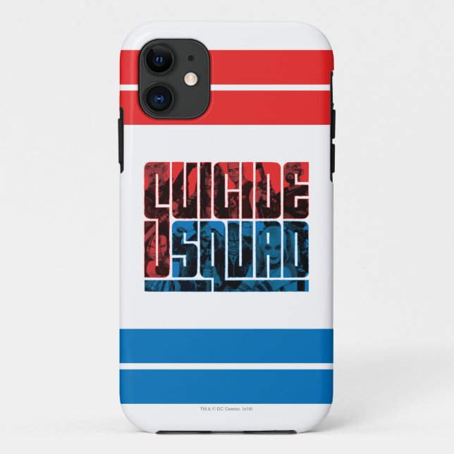 Coques Case-Mate iPhone Peloton de suicide logo rouge et bleu de | (Dos)