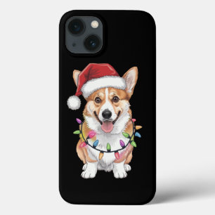 Case-Mate iPhone Case Pembroke Welsh Corgi Père Noël Arbre de Noël Lumiè