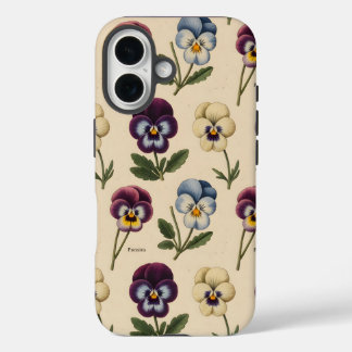 Coques iPhone 16 Pensées botaniques vintage | Floral antique