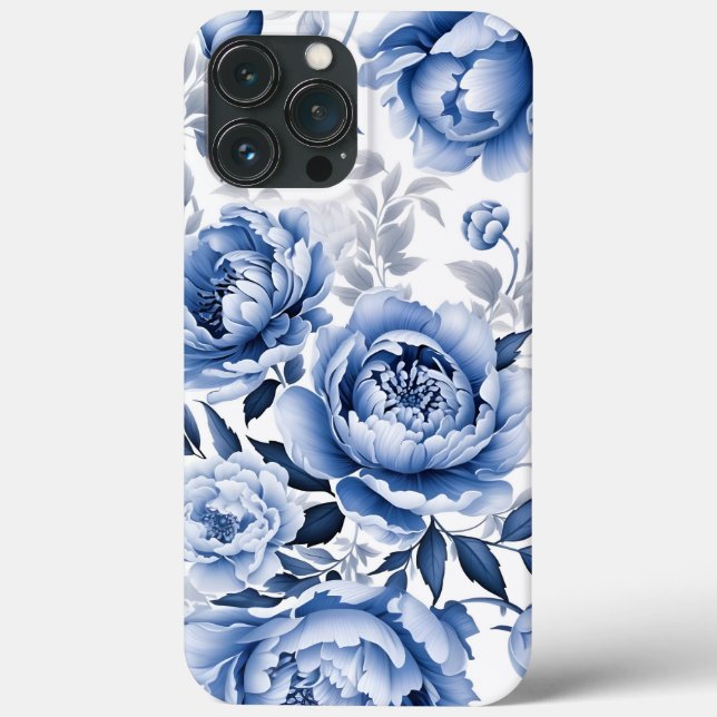 Coques Case-Mate iPhone Peonies bleues (Verso)