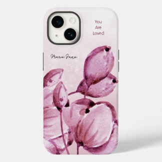 Coque Pour iPhone 14 Peonies de Merlot rose Bureaux Personnalisés