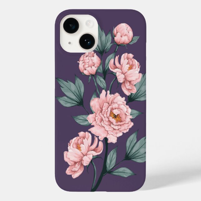 Coques Case-Mate iPhone Peonies roses Fleurs d'Aquarelle Florale (Verso)