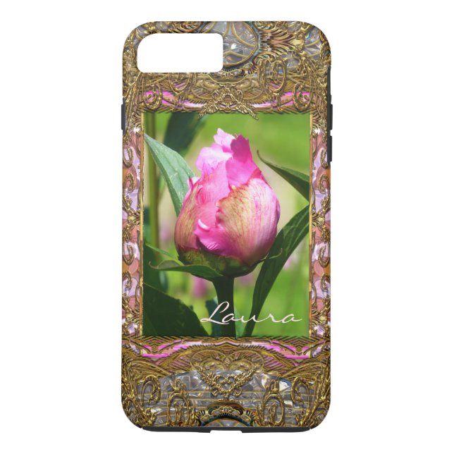 Coques Case-Mate iPhone Peony Bud Monogramme Girl VII (Dos)