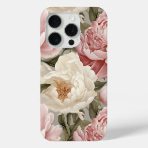 Coque iPhone 15 Pro Peony Flowers Art Imprimer Son Concepteur Mobile C