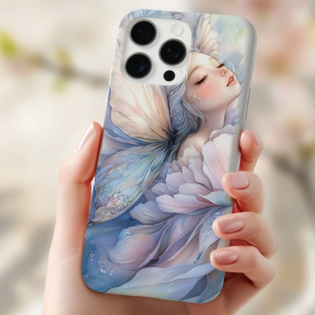 Coques Case-Mate iPhone Peony Of The Dawn (the Iphone 16 pro with the image of Peony of the Dawn shown in the hand of a young woman)