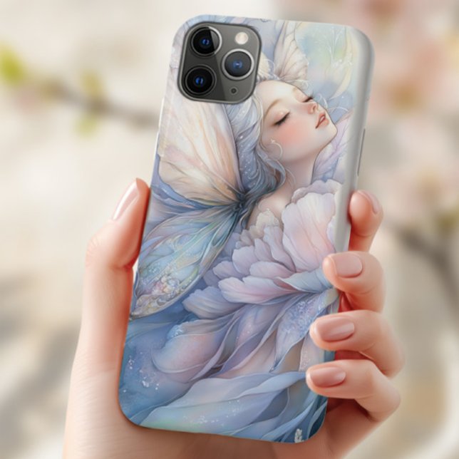 Coques Case-Mate iPhone Peony Of The Dawn (the Iphone 11 pro max with the image of Peony of the Dawn shown in the hand of a young woman)