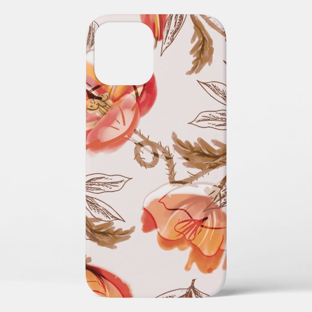 Coques Case-Mate iPhone Pépites Arrière - plans beige Motif d'aquarelle (Verso)