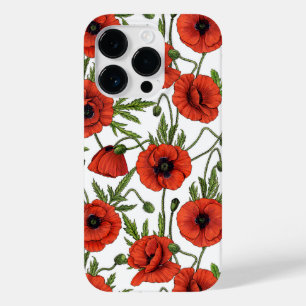 Coque Pour iPhone 14 Pro Pépites, rouge et vert sur blanc