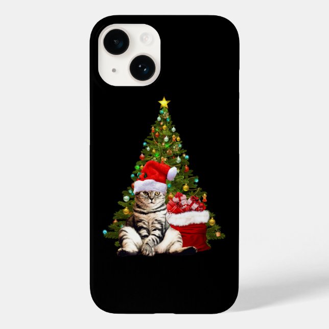 Coques Case-Mate iPhone Père Noël Cat (Verso)