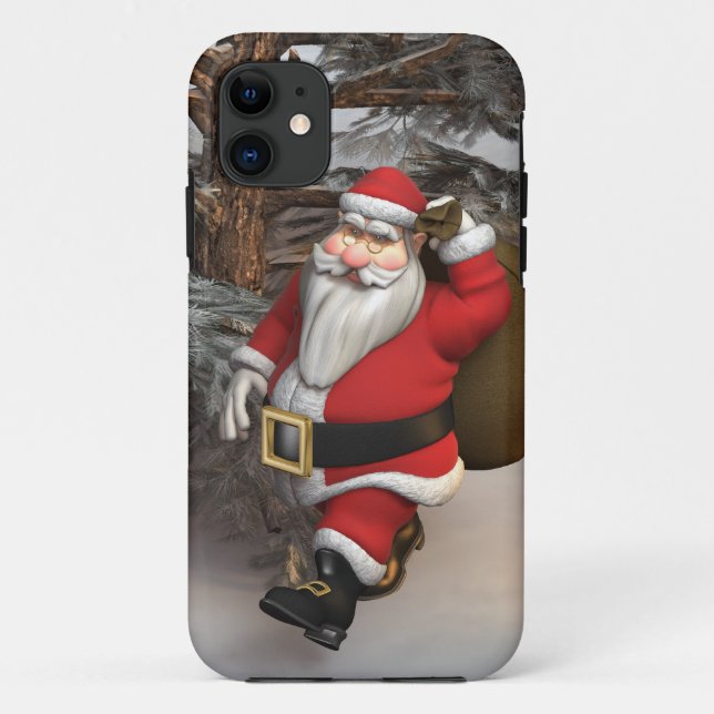 Coques Case-Mate iPhone Père Noël dans la forêt (Dos)