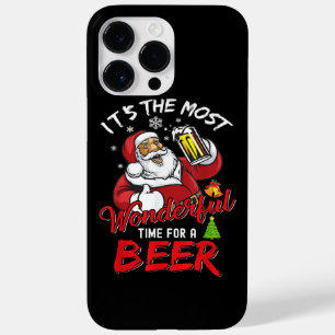 Coque Pour Pour iPhone 14 Pro Max Père Noël de Noël drôle buvant de la bière merveil