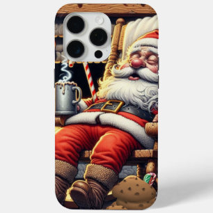 Coque iPhone 15 Pro Max Père Noël dort Noël