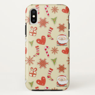 Coque iPhone X Père Noël Heart Design