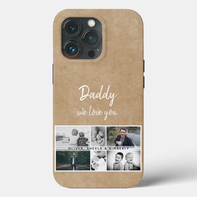 Coques Case-Mate iPhone Père rustique avec enfants et collection de photos (Verso)