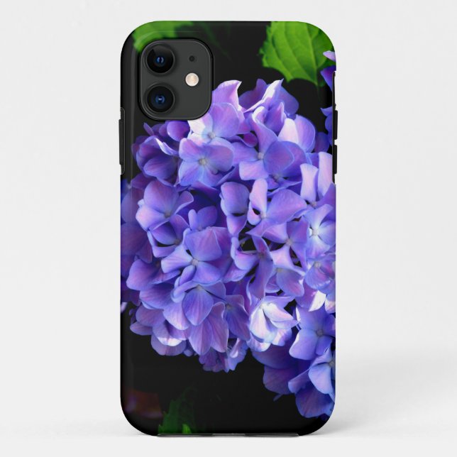 Coques Case-Mate iPhone Périwinkel hydrangeas violet bleu fleur floral (Dos)