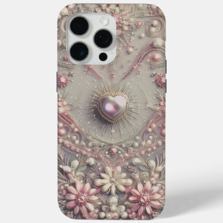Coque iPhone 15 Pro Max Perles dorées élégantes modernes pour la Saint-Val