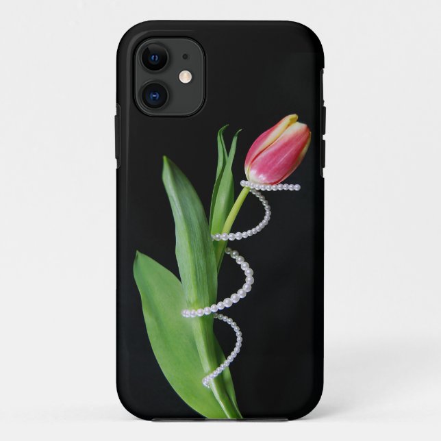 Coques Case-Mate iPhone perles enroulées autour de tulipe (Dos)