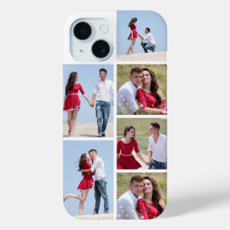 Coque Pour iPhone 15 Personalized 6 Photo Collage