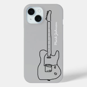 Coque Pour iPhone 15 personalized black guitar