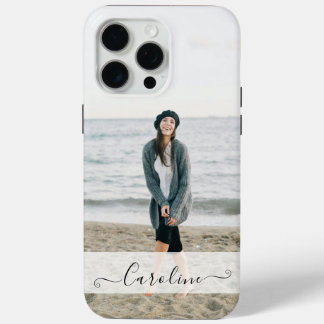 Coque iPhone 15 Pro Max Personalized Elegant Modern Photo and Name