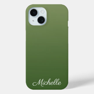 Coque Pour iPhone 15 Personalized green