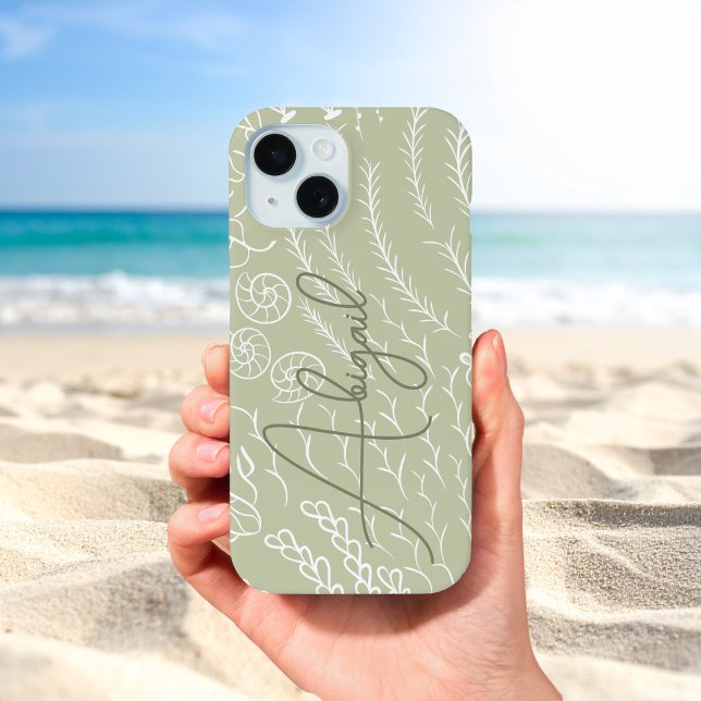 Coques Case-Mate iPhone Personalized Ocean Coral Reef Beachy (Zazzle Personalized Sage Ocean Coral Reef Beachy Case-Mate iPhone Case )