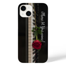 Personalized Piano with a red rose - romantic