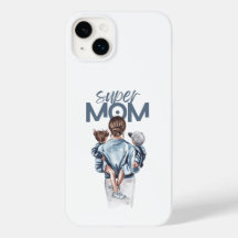 Personalized Super Mom with Son and Daughter Gift