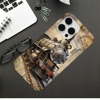 Coque iPhone 15 Pro Max Personalized Vintage Steam Train Retro Travel