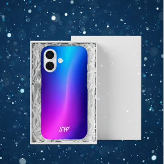 Coques iPhone 16 Personized Blue Modern iPhone Case