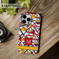 Personnalisable blanc jaune rouge bleu géométrique